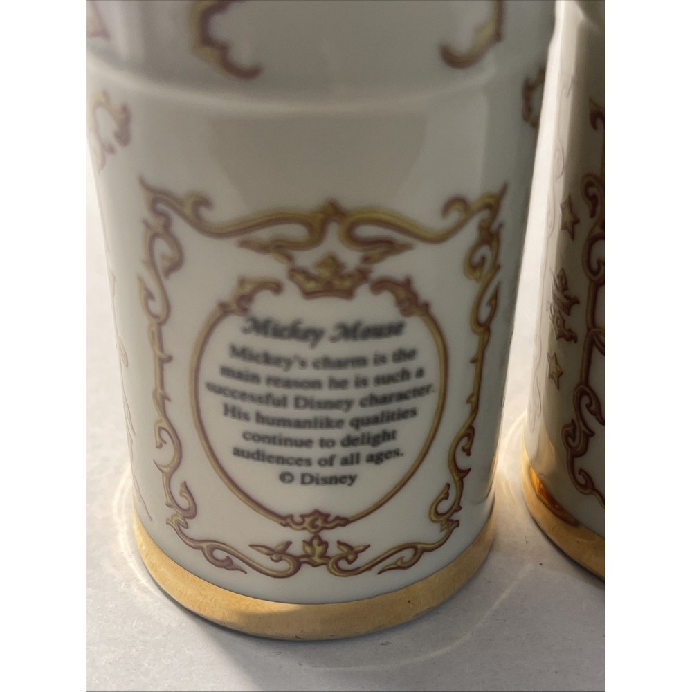 Disney Spice Jar Collection Mickey Salt & Minnie Pepper Jar 1997 Lenox Porcelain - Picture 6 of 13